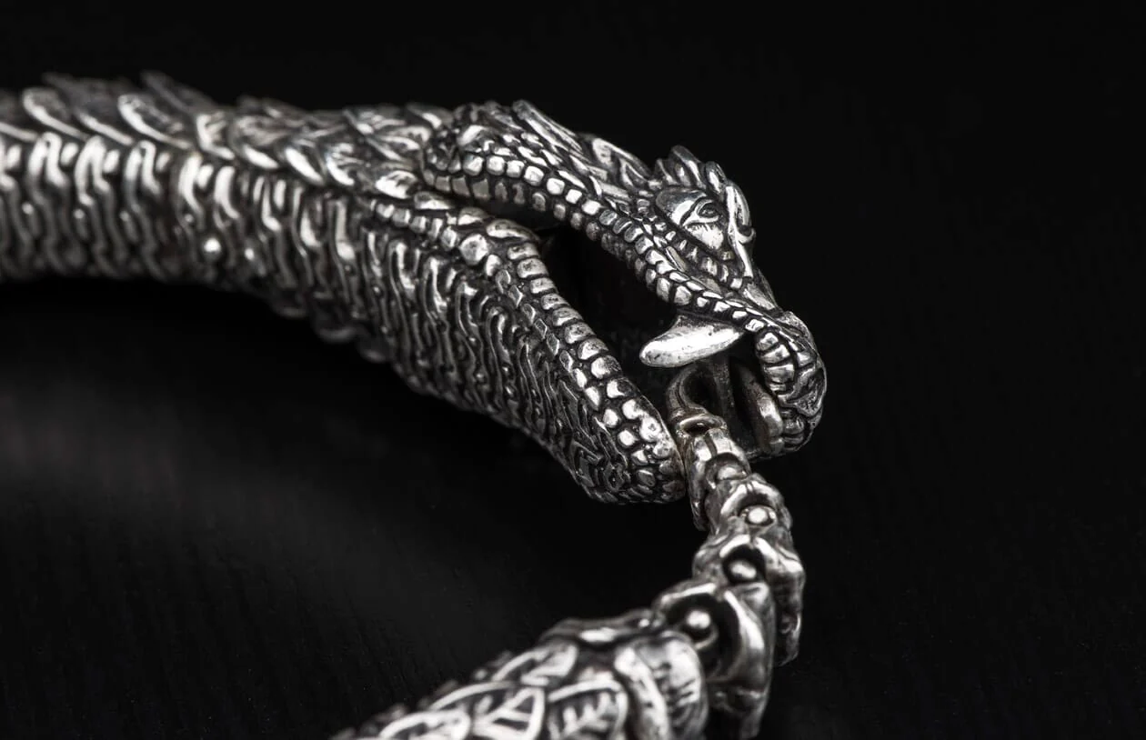 Ouroboros Sterling Silver Snake Bracelet - Image 3
