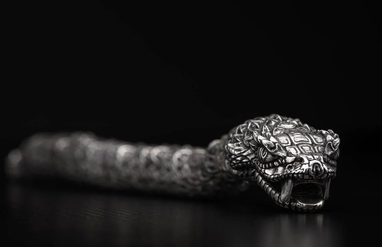 Ouroboros Sterling Silver Snake Bracelet - Image 4