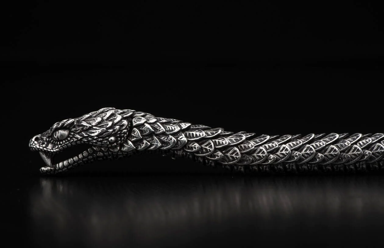 Ouroboros Sterling Silver Snake Bracelet - Image 6