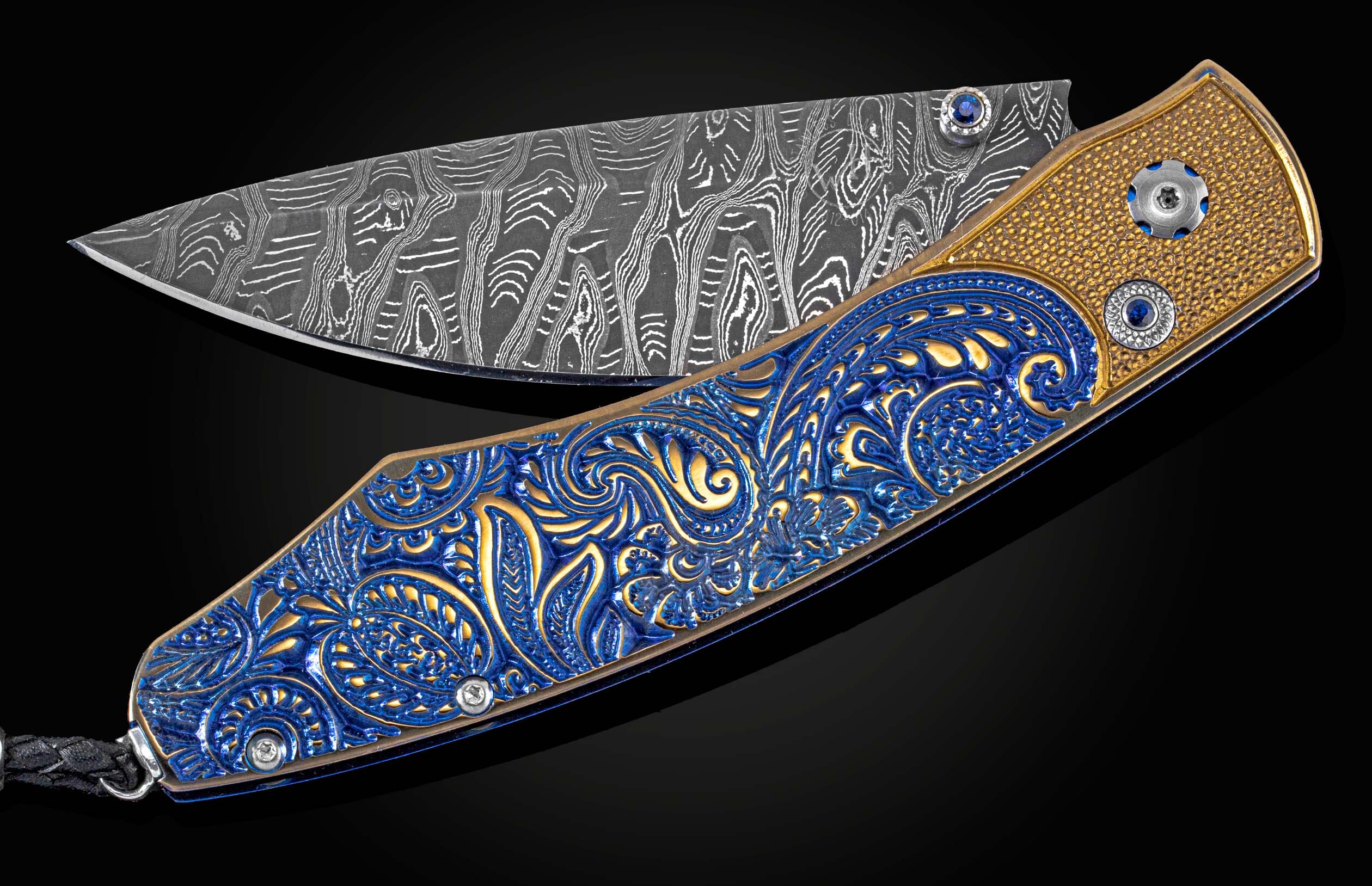 B12 Blue Gold Paisley